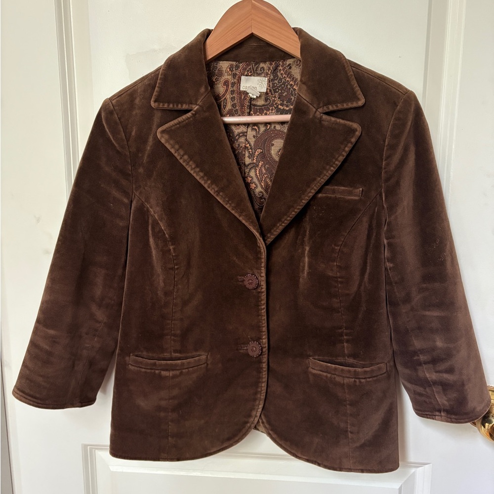 Caslon Brown Velvet Women's Blazer MP